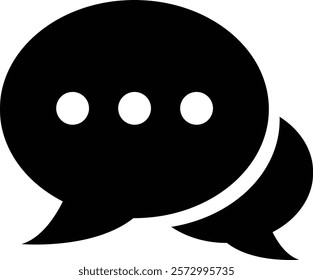 Chat message and Text flat icon. Speech bubble symbol. Speech Bubble Collaboration Concept on isolated transparent background. Talk message Bubble chat icon, online communication, Conversation vector.