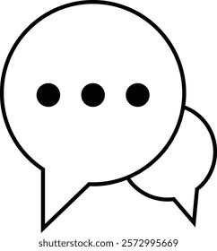 Chat message and Text line icon. Speech bubble symbol. Speech Bubble Collaboration Concept on isolated transparent background. Talk message Bubble chat icon, online communication, Conversation vector.