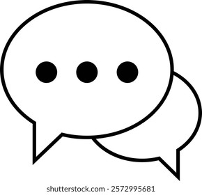 Chat message and Text line icon. Speech bubble symbol. Speech Bubble Collaboration Concept on isolated transparent background. Talk message Bubble chat icon, online communication, Conversation vector.