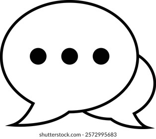 Chat message and Text line icon. Speech bubble symbol. Speech Bubble Collaboration Concept on isolated transparent background. Talk message Bubble chat icon, online communication, Conversation vector.