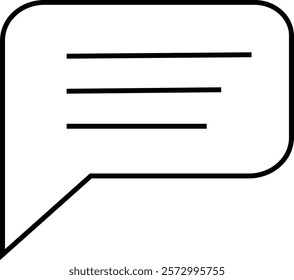 Chat message and Text line icon. Speech bubble symbol. Speech Bubble Collaboration Concept on isolated transparent background. Talk message Bubble chat icon, online communication, Conversation vector.