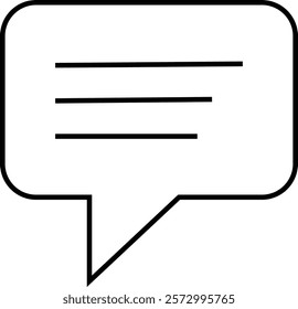 Chat message and Text line icon. Speech bubble symbol. Speech Bubble Collaboration Concept on isolated transparent background. Talk message Bubble chat icon, online communication, Conversation vector.