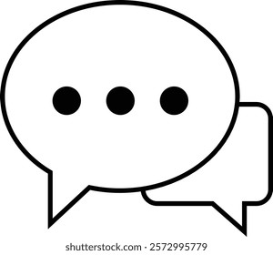 Chat message and Text line icon. Speech bubble symbol. Speech Bubble Collaboration Concept on isolated transparent background. Talk message Bubble chat icon, online communication, Conversation vector.