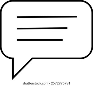 Chat message and Text line icon. Speech bubble symbol. Speech Bubble Collaboration Concept on isolated transparent background. Talk message Bubble chat icon, online communication, Conversation vector.
