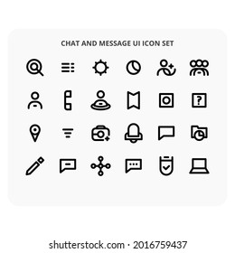 chat and message ui icon set outline style