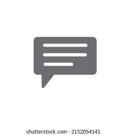 Chat message vector icon.  Speech bubble symbol