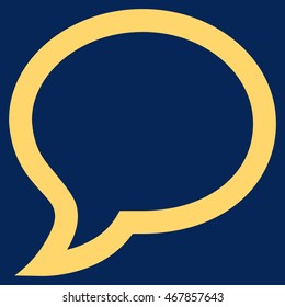 Chat Message vector icon. Style is linear flat icon symbol, yellow color, blue background.