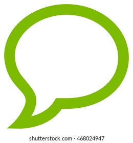 Chat Message vector icon. Style is contour flat icon symbol, eco green color, white background.