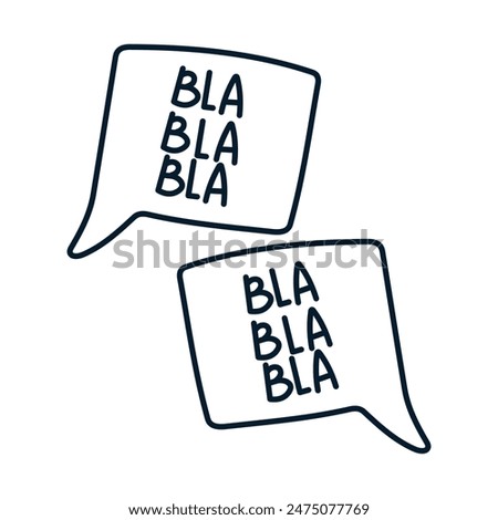 Chat, messages blah, blah, blah. Vector linear icon isolated on white background.