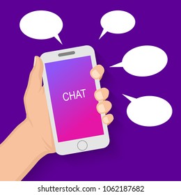 Chat messages. Chatbot concept. Vector flat illustration