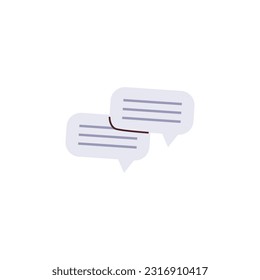 Chat messages conversation icon or symbol flat vector illustration isolated on white background. Message dialog bubbles for communication and network contacts.