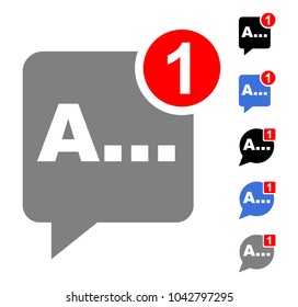 chat with messages (icon, logo, emblem, symbol, sign) in a square and circle and several color options