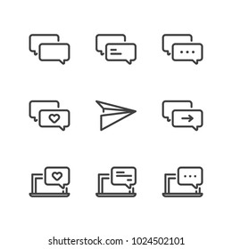 Chat messages icon set collection isolated, suitable with your chat content