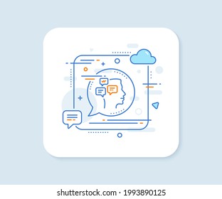 Chat Messages line icon. Abstract square vector button. Conversation sign. Communication speech bubbles symbol. Messages line icon. Speech bubble concept. Vector