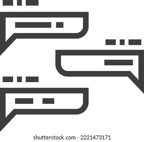 Icono de línea de mensajes de chat. Símbolo de aplicación de conversación