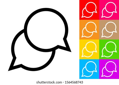 Chat Messages. Line Icon With Different Color Background.