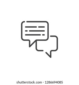 Chat messages line icon. linear style sign for mobile concept and web design. Speech bubbles comment outline vector icon. Communication symbol, logo illustration. Pixel perfect vector graphics