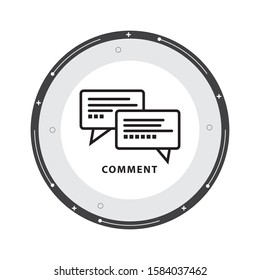 Chat messages line icon notification flat design