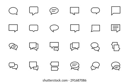 Chat Messages Line Vector Icons