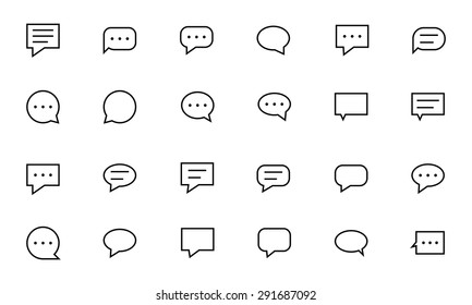 Chat Messages Line Vector Icons 1