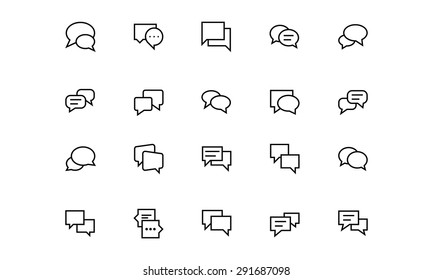 Chat Messages Line Vector Icons