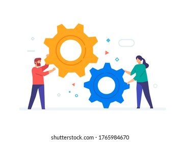 Chat messages notification on smartphone vector illustration, flat cartoon sms bubbles on mobile phone screen, man person chatting on cellphone with woman isolated. Private chat