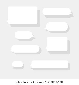 Chat messages notification vector illustration, flat cartoon sms bubbles for mobile chatting