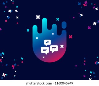 Chat Messages simple icon. Conversation or SMS sign. Communication symbol. Cool banner with icon. Abstract shape with gradient. Vector