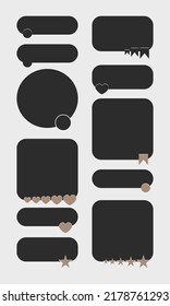 Chat messages for text. Chat in the form of a bubble, a square in a flat style.