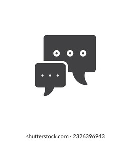 Chat messages vector icon. filled flat sign for mobile concept and web design. Speech bubble glyph icon. Communication symbol, logo illustration. Vector graphics