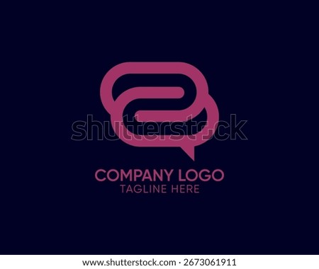 chat messaging app minimal lineart logo, letter s negative space communication logo, chat pin or message chat icon logo, chat bubble