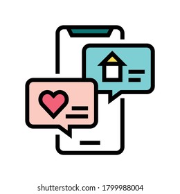 chat messaging color icon vector. chat messaging sign. isolated symbol illustration