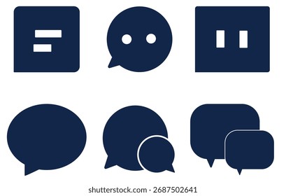 Conjunto de Bolhas de Comunicação da Coleção de Ícones de Chat e Mensagens