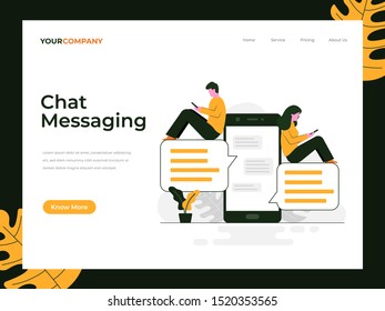 Chat messaging vector concept illustration, can be used for landing page, ui, web, app intro card, editorial, flyer, and banner.
