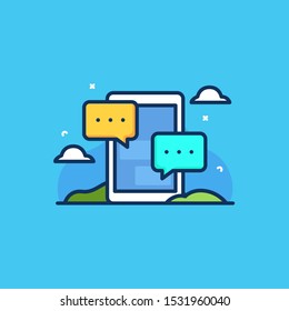 Chat messaging vector concept illustration, can be used for landing page, ui, web, app intro card, editorial, flyer, and banner.
