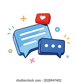 Chat messenger bubble popup concept
