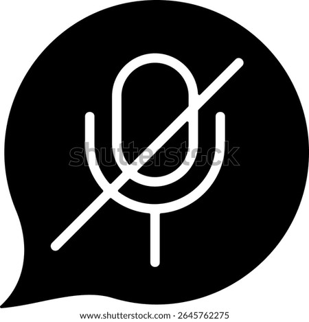 Chat Mic Off Modern Black Icon Design