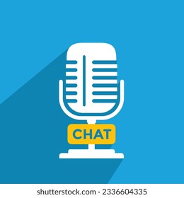 chat microphone icon, vector illustration 