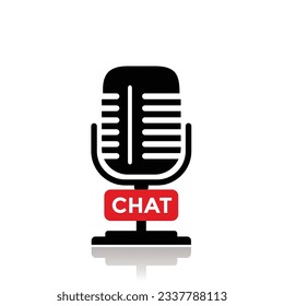 chat microphone icon, vector illustration 