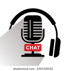 icono de micrófono de chat, ilustración vectorial 