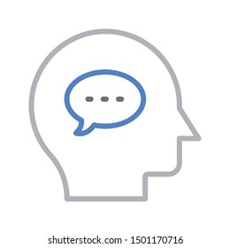 chat mind colour line vector icon