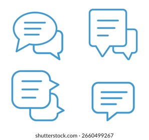  Conjunto de iconos de burbujas minimalistas, iconos de mensajes minimalistas en burbujas de discurso - Paquete de estilo de línea de Vector 