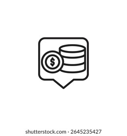 Chat money dollar coin. Money coin with dollar sign outline.