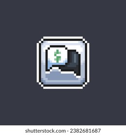 chat money sign in pixel art style