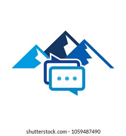 Chat Mountain Logo Icon Design