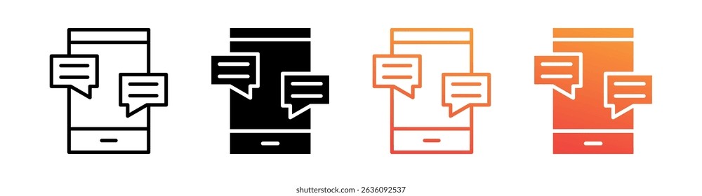 Chat Multi Style Icon Set Vector