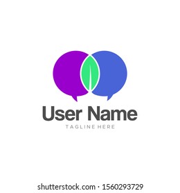 Chat Nature Modern Logo Company Design Tamplate