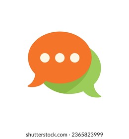 Chat network icon flat vector. Service people. Computer online isolated