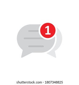 Chat notification icon design. vector illustration
