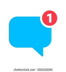 Chat notification icon. Simple vector illustration, chat speech bubble notification icon vector